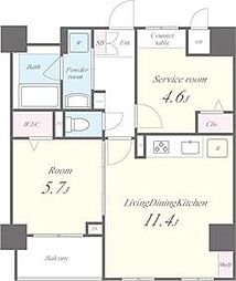 ドゥ　セレニテ 1階1SLDKの間取り