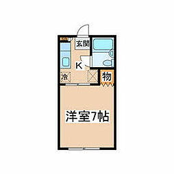 マロンハウス 1階1Kの間取り