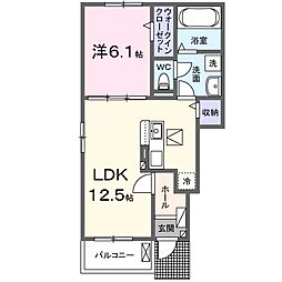 ひまわり 1LDKの間取図画像