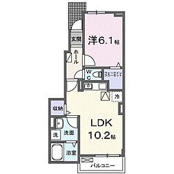 リビングフォレストT 1LDKの間取図画像