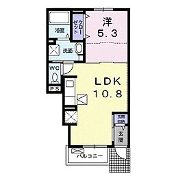 JR横浜線 矢部駅 徒歩26分の賃貸アパート 1階1LDKの間取り