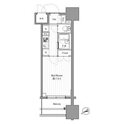 京急本線 梅屋敷駅 徒歩1分の賃貸マンション 10階1Kの間取り