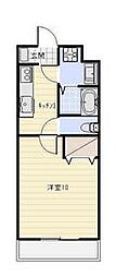 マンションきんかん 1Kの間取図画像