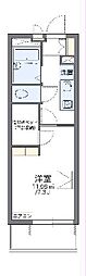 レオパレスグリチネ2 1Kの間取図画像