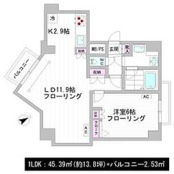 ＰＲＥＭＩＵＭ　ＣＵＢＥ新中野 7階1LDKの間取り