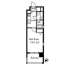 京急本線 京急蒲田駅 徒歩8分の賃貸マンション 2階ワンルームの間取り
