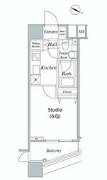 JR山手線 新宿駅 徒歩8分の賃貸マンション 15階1Kの間取り