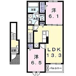 グランテリア・千葉ニュータウン 2LDKの間取図画像