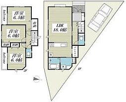 JR埼京線 与野本町駅 徒歩24分の賃貸一戸建て 1階3LDKの間取り