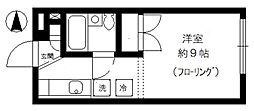 東京メトロ丸ノ内線 中野新橋駅 徒歩6分の賃貸アパート 2階1Kの間取り