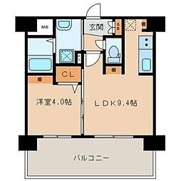 三島マンション博多駅東 5階1LDKの間取り