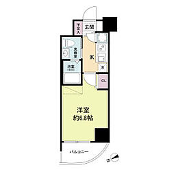 セレニテ九条リアン 4階1Kの間取り