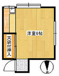 小鍛冶荘 1階ワンルームの間取り