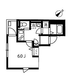 都営三田線 西巣鴨駅 徒歩9分の賃貸マンション 5階1Kの間取り