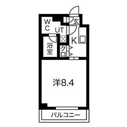 JR京浜東北・根岸線 大森駅 徒歩12分の賃貸マンション 2階1Kの間取り
