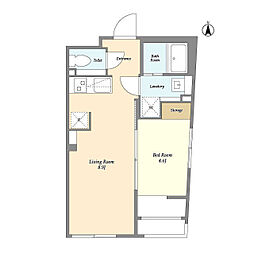 ミリアレジデンス早稲田山吹町 5階1LDKの間取り