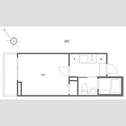 エッグストラート 2階1Kの間取り