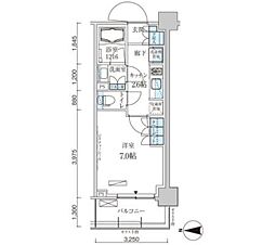 都営新宿線 菊川駅 徒歩2分の賃貸マンション 2階1Kの間取り