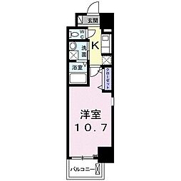 スアヴィス千葉 12階1Kの間取り