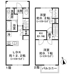 パークガーデンテラス　オハナ 1階2LDKの間取り