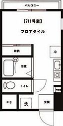 三田高島平第三コーポ ワンルームの間取図画像