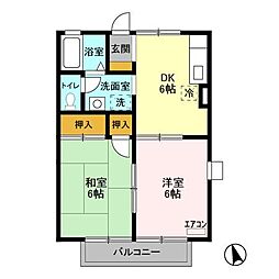 ブルック幕張 2DKの間取図画像