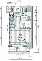 都営浅草線 戸越駅 徒歩5分の賃貸マンション 7階1Kの間取り