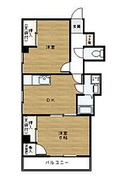 JR中央線 西荻窪駅 バス5分 今川三丁目下車 徒歩1分の賃貸マンション 4階2DKの間取り