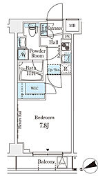 JR山手線 田端駅 徒歩9分の賃貸マンション 4階1Kの間取り
