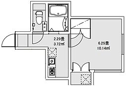 東京メトロ千代田線 町屋駅 徒歩4分の賃貸アパート 1階1Kの間取り