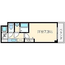 シャルマンフジ大阪城南 10階1Kの間取り