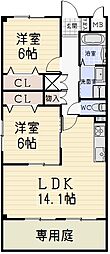 Clair 2LDKの間取図画像