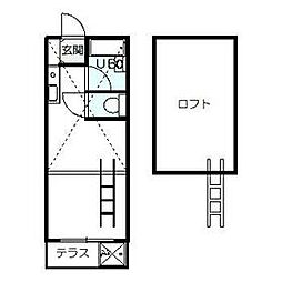 リーガル武蔵関 ワンルームの間取図画像