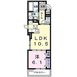 グランフェリシア 1LDKの間取図画像