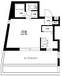 JR山手線 日暮里駅 徒歩9分の賃貸マンション 5階1Kの間取り