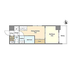 Ｇａｔｅｈｏｕｓｅ　Ｏｔｏｒｉｉ 3階1DKの間取り