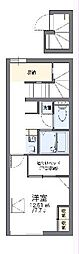 レオパレスグランメール 2階1Kの間取り