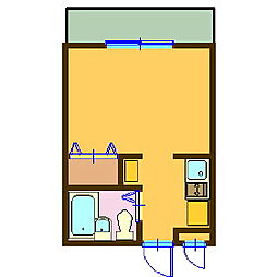 パレス山手 2階ワンルームの間取り