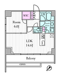 アーバンパークグラン代官山 1LDKの間取図画像