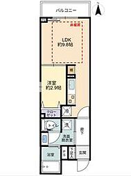 阪急宝塚本線 庄内駅 徒歩6分の賃貸マンション 1階1LDKの間取り