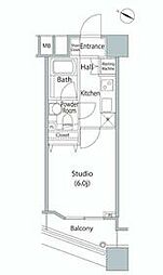 JR山手線 新宿駅 徒歩8分の賃貸マンション 11階1Kの間取り