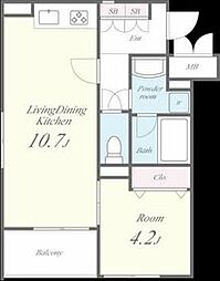 東武伊勢崎線 せんげん台駅 徒歩11分の賃貸アパート 3階1LDKの間取り