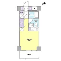 スタイリオ下丸子 4階ワンルームの間取り