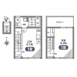 グリーンテラス蒲田 1DKの間取図画像