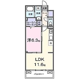 京成本線 八千代台駅 徒歩26分の賃貸アパート 2階1LDKの間取り
