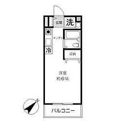 東急田園都市線 宮崎台駅 徒歩10分の賃貸マンション 2階ワンルームの間取り