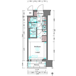 JR東海道・山陽本線 京都駅 徒歩8分の賃貸マンション 8階1Kの間取り