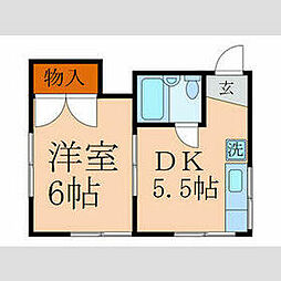 東武東上線 東武練馬駅 徒歩15分の賃貸アパート 2階1DKの間取り