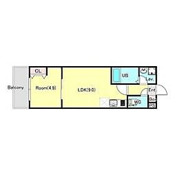 東武野田線 豊春駅 徒歩15分の賃貸アパート 1階1LDKの間取り