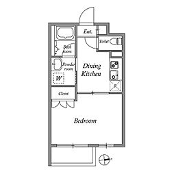 東京メトロ丸ノ内線 方南町駅 徒歩1分の賃貸マンション 1階1DKの間取り